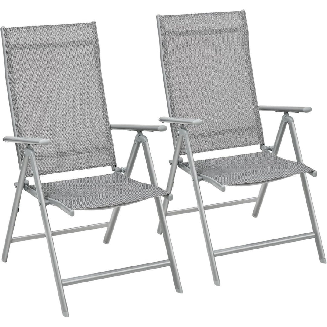 Gartenstuhl Grau 2er Set Klappstuhl
