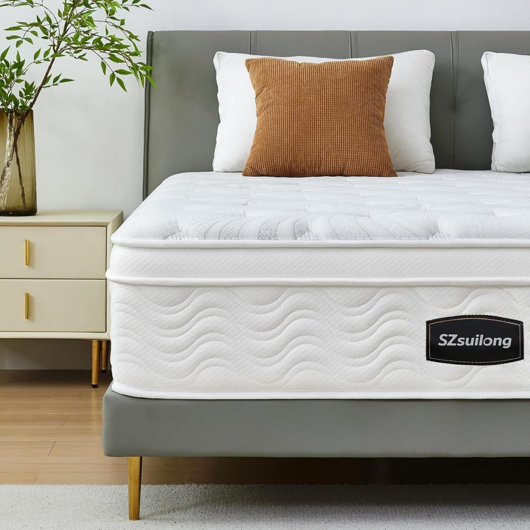SZsuilong Matratze H3 Hoehe 25cm mit Komfortschaum 180x200 7 Zonen Taschenfederkernmatratze Ergonomische Federkernmatratze fuer Erwachsene Oko-Tex