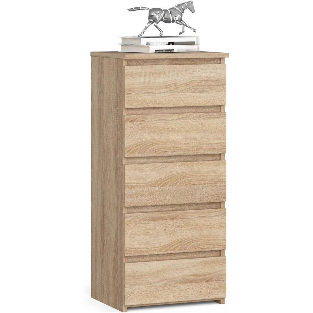 Kommode CL5 40 cm 5 Schubladen Schrank fuer das Wohnzimmer fuer das Schlafzimmer x x cm Gewicht 21 eiche 9 kg Sonoma/Sonoma