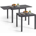 Aluminium Gartentisch Grau 80160 x 80 x 75 cm ausziehbar fuer 46 Personen wetterfest
