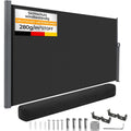 HOMEDEMO Alu-Seitenmarkise ausziehbar anthrazit 200x400 +20 cm Sichtschutz Sonnenschutz Markise