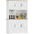 Kuechenschrank Weiß 106x180 Buffetschrank mit abnehmbarem Weinglashalter Sideboard mit Abnehmbarem