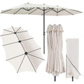 Kingsleeve XXL Doppelsonnenschirm UV-Schutz 80+ UV Schutz 80+ Creme 460x270 cm Doppelt XXL