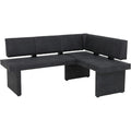 Hela Tische anthrazit 168x128x86cm Eckbank Sitzbank Essecke Pia Holzgestell mit Stoffbezug