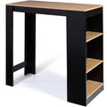 IDMarket - Bartisch Barth 2 bis 4 Personen schwarzes Tischplatte in Buchenoptik Schwarz holz