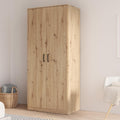 NIKO Kleiderschrank 82 eiche Scandi Kleiderschrank mit 2 Tueren Holzwerkstoff