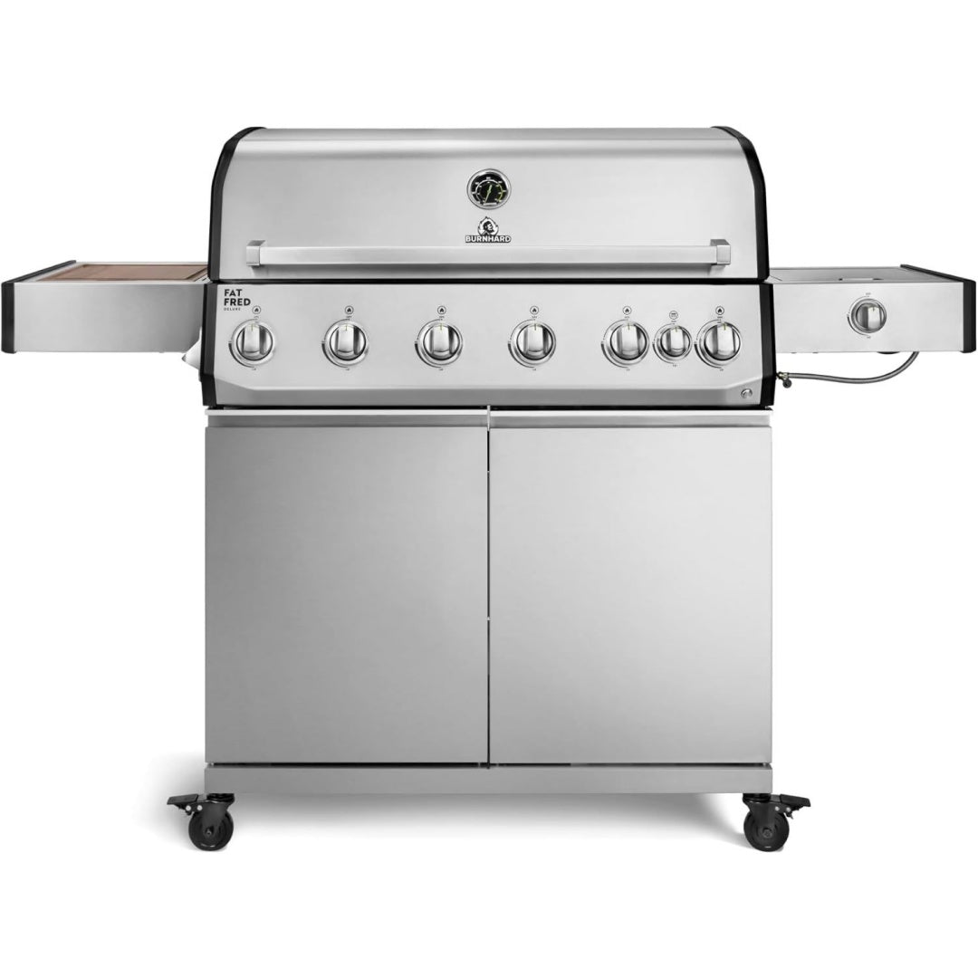 Gasgrill 6-Brenner Rot edelstahl 5 kW -Stabbrenner Infrarot-Keramikbrenner Heckbrenner