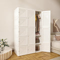 Zusammenklappbarer Kleiderschrank 104x170x50cm schnelle Montage vielseitiger Schrank mit Kleiderstange und Magnettueren