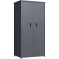 Gartenschrank LUBECK aus Stahl Grau 90x187cm verzinkt + pulverbeschichtet anthrazitgrau (RAL 7016