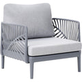 Beliani Gartensessel Kunststoff Gestell mit Kissen modernes Design Saturnia Grau hellgrau