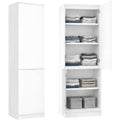 Collective Kleiderschrank Weiß 50x40x180 cm Garderobenschrank Mehrzweckschrank 2-tuerig mit 5 Einlegeboeden Vielseitiger Schrank fuer Schlafzimmer