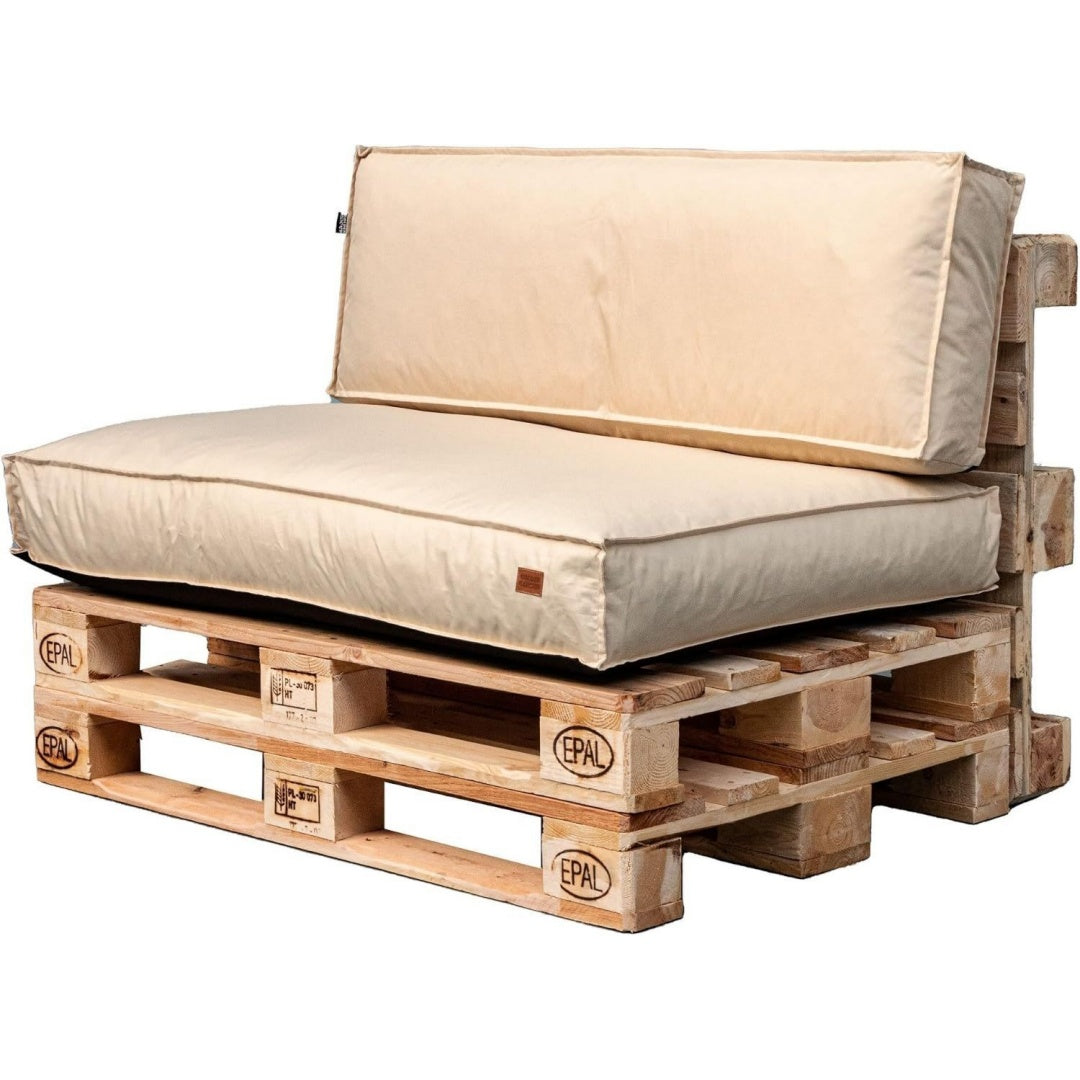 GoldenGroup Gartenset Kissen fuer Palettenmoebel - Strapazierfaehiges Gewebe - Palettenkissen Set Gefuellt mit Schaumgranulat - Sitzkissen - (2X