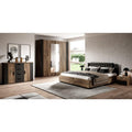 Lomadox Schlafzimmer komplett Set inkl. Bett und Lattenrost Schwarz silber 160 x 200 cm Liegeflaeche in Flagstaf dunkel Nb. und kombiniert mit