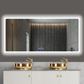 Badspiegel mit Beleuchtung Silber 150x70cm Badezimmerspiegel Wandspiegel und Touch-Schalter -Led-Spiegel-Bad mit Speicherfunktion