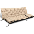 Hollywoodschaukel Auflage Set Sitzauflagen Gartenmoebel Gartenkissen Sitzkissen Bankauflage Wasserdichtes Schaukelkissen +2X Kleinere Kissen ( Beige