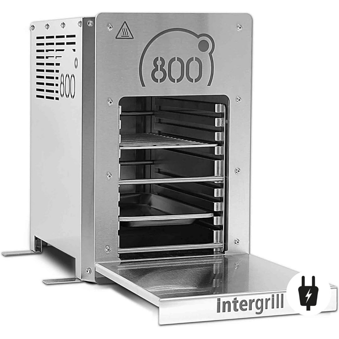 Intergrill 800 Elektrogrill 2 edelstahl 88kW Hochleistung Steakgrill Quarzbrenner 20 kg Oberhitze Tischgrill Inkl. Grillrost und Gastroschale