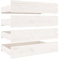 4x Bettschublade Bettkasten Bettschubkasten Schubkasten Unterbettschublade Bettschubladen Schublade Schlafzimmer Massivholz Kiefer Weiß