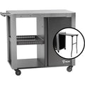 Grillwagen Grilltisch mit grosser Arbeitsflaeche Grill Beistelltisch Silber 95 x 50 x 80 cm Outdoor Grill Trolley Grilltisch Servierwagen