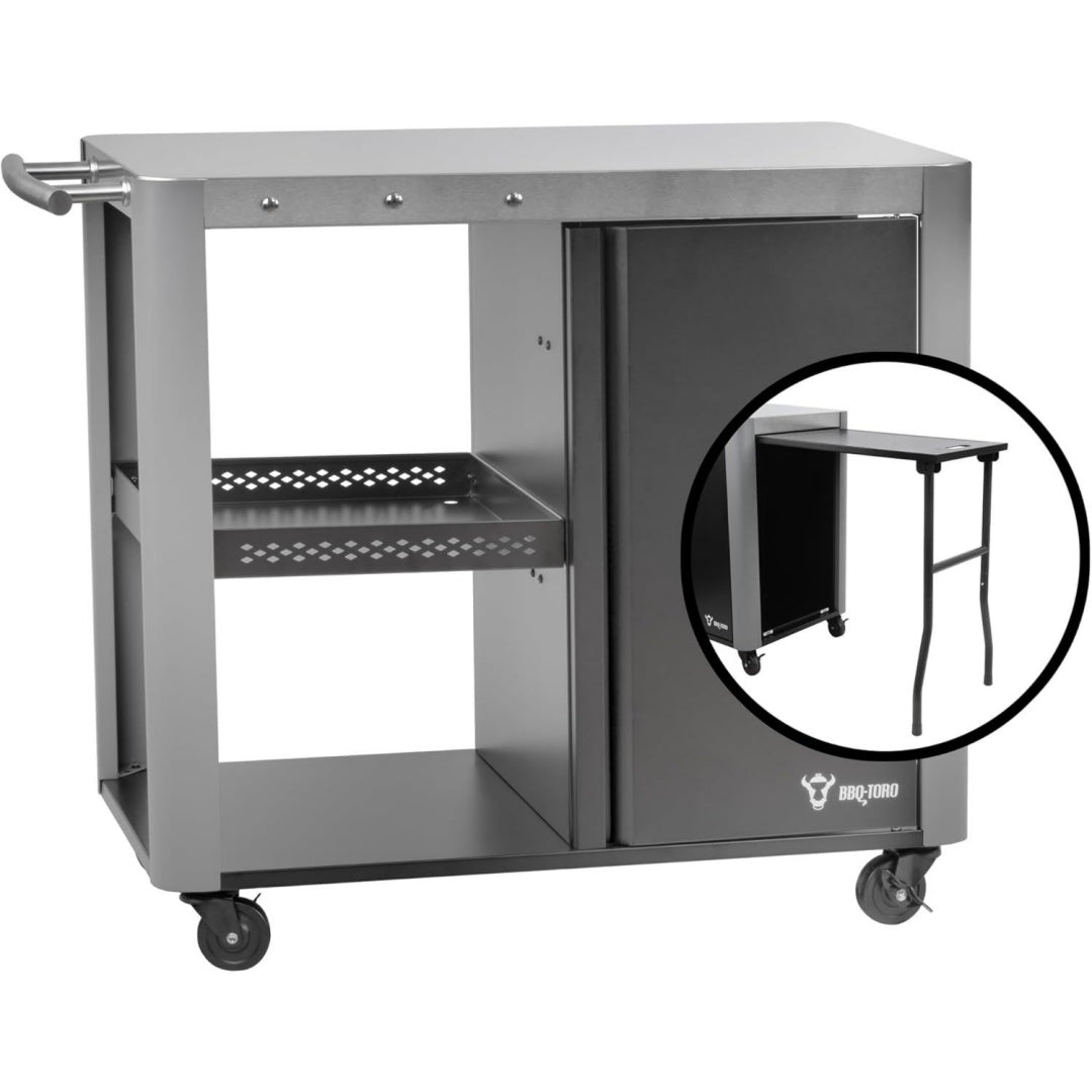 Grillwagen Grilltisch mit grosser Arbeitsflaeche Grill Beistelltisch Silber 95 x 50 x 80 cm Outdoor Grill Trolley Grilltisch Servierwagen