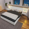 Dolamani Schlafzimmer Komplett Set Weiß holz 180 x 200 cm Doppelbett Bettanlage mit 2 Nachttischen Bett aus mit Kopfteil und Bettrahmen