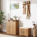 Flurgarderobe Garderobenschrank Flur Wandgarderobe Garderobenset mit Schuhbank und Schuhschrank 1 Spiegel