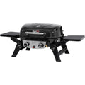 Royal Gourmet 2-Brenner Tragbarer Gasgrill Schwarz 5 kW Tischgrill mit klappbaren Seitentischen portabler BBQ Grill fuer Balkon